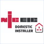 NICEIC Domestic Installer logo, showcasing Testar's certified status for exceptional electrical testing and fire compliance services in London and the Home Counties.